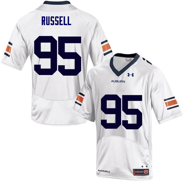 Men Auburn Tigers #95 Dontavius Russell College Football Jerseys Sale-White